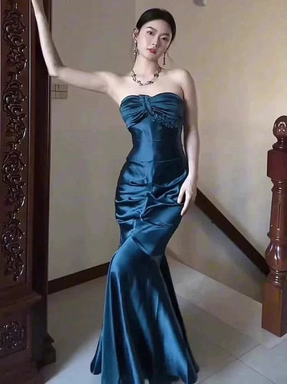 Gorgeous Mermaid Strapless Sweetheart Zip Long Prom Gown