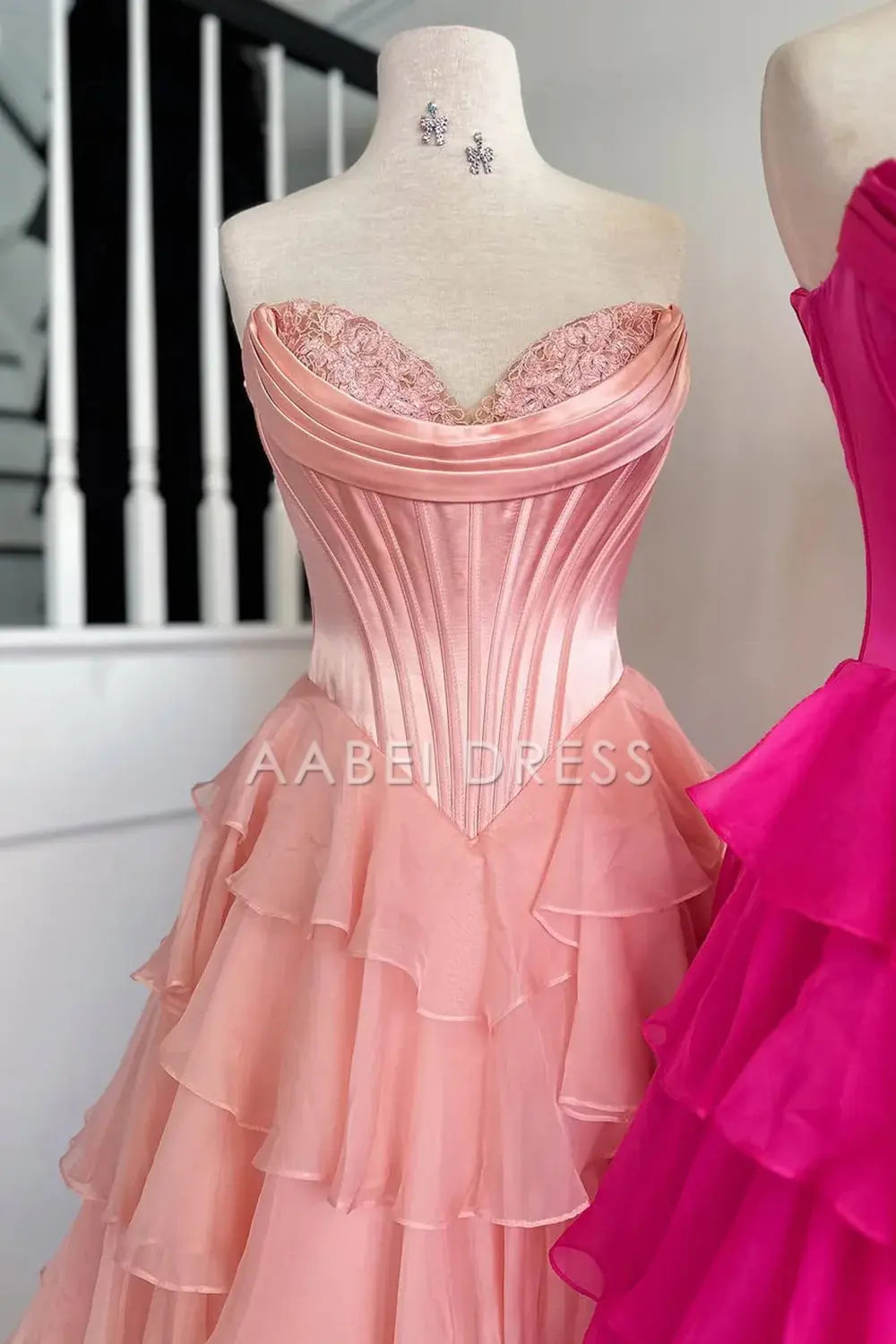 AABEI DRESS Prom Dress Lovely A-Line Sweetheart Long Tiered With Slit Fashion Formal Dress