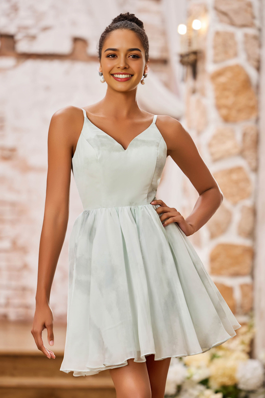 AABEI DRESS Short Dress Elegant A-Line V-Neck Spaghetti Straps Backless Simple New Homecoming Dress