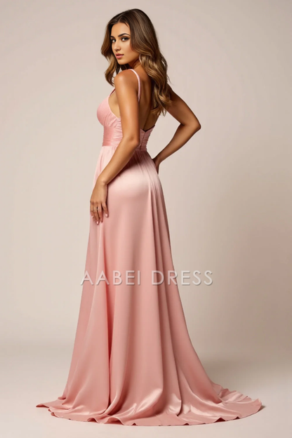 AABEI DRESS Hot Sale Prom Dress Elegant A Line Spaghetti Strap Sweetheart Backless With Slit Long Formal Dress