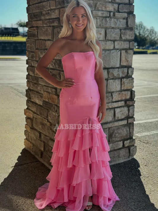 Evening Dress Mermaid Cultivate oneself Strapless layering Prom Dresses Side Fork Exquisite Sweet Lovely Formal Women's Dresses