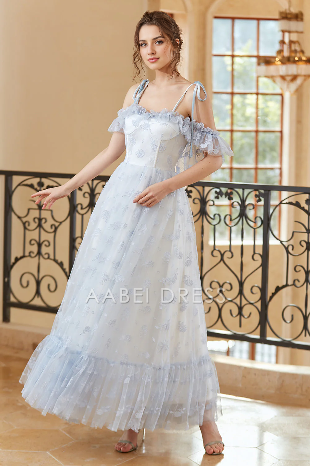 AABEI DRESS Hot Sale Prom Dress Princess A Line Off The Shoulder Spaghetti Strap Ruched Fantastic Long Party Dress