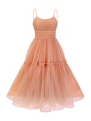 AABEI DRESS Party Dress Elegant A-Line Spaghetti Straps Ruched Fashion Prom Dress