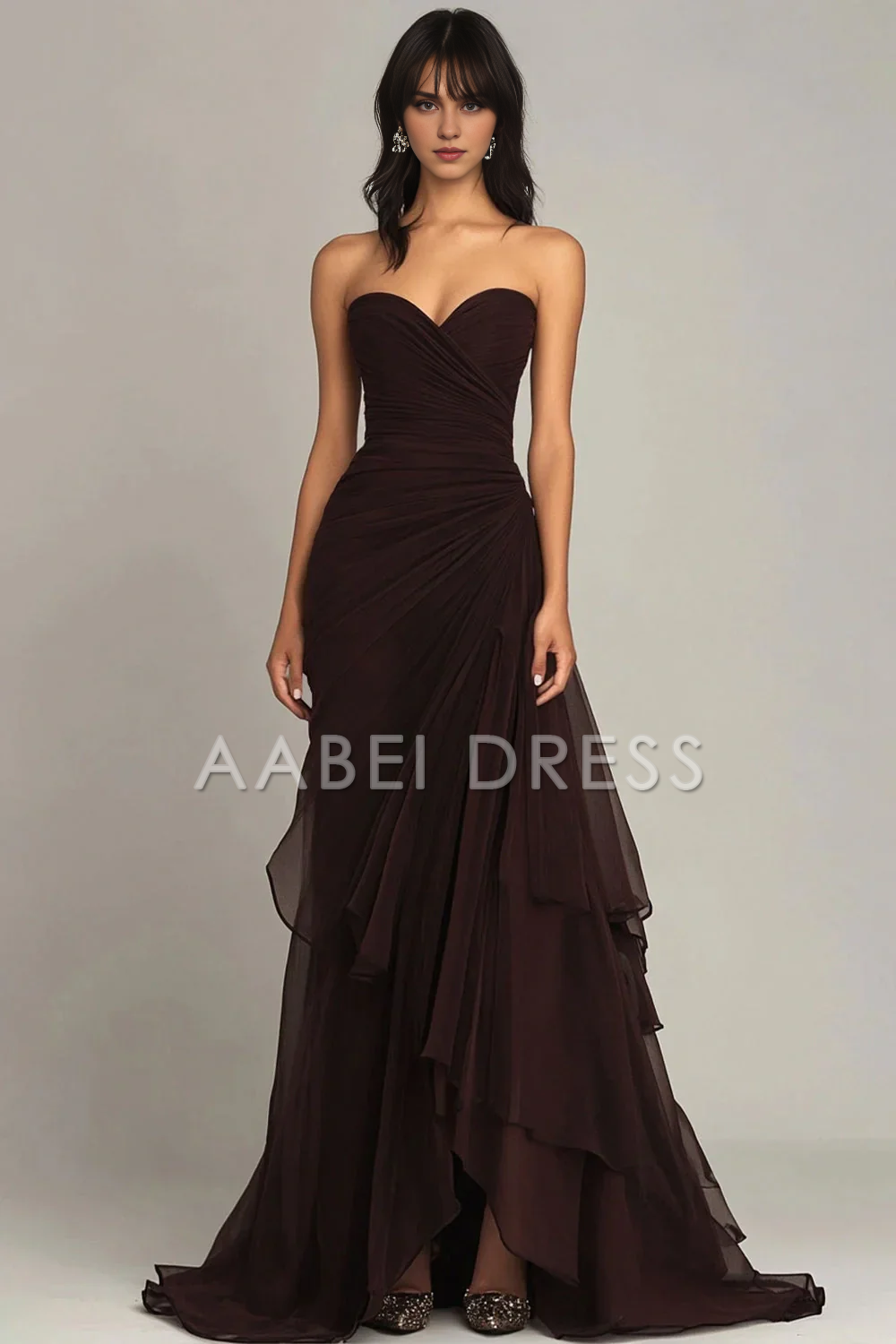 AABEI DRESS Prom Dress Gorgeous Mermaid Sweetheart Pleated Irregular Long With Ruffles Elegant Formal Dress