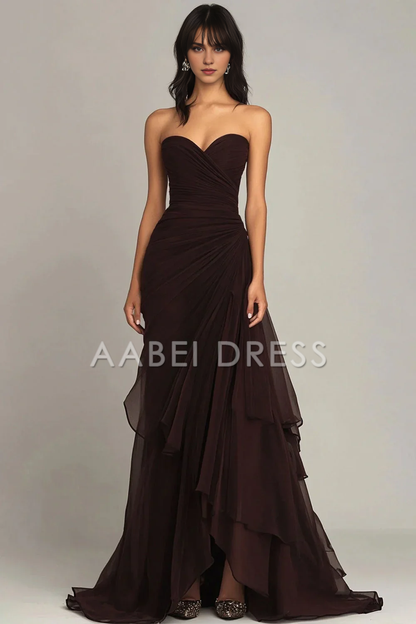 AABEI DRESS Prom Dress Gorgeous Mermaid Sweetheart Pleated Irregular Long With Ruffles Elegant Formal Dress
