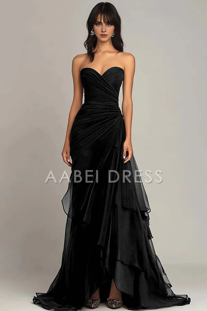 AABEI DRESS Prom Dress Gorgeous Mermaid Sweetheart Pleated Irregular Long With Ruffles Elegant Formal Dress