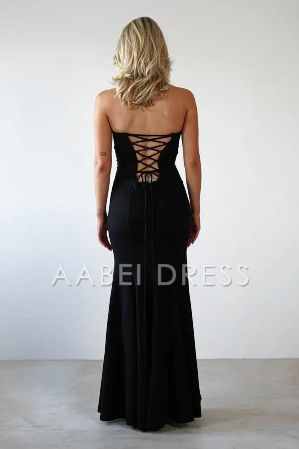AABEI DRESS Prom Dress Mermaid Bodycon Fit Strapless Adjustable tie Strap Elegant Simple Dress