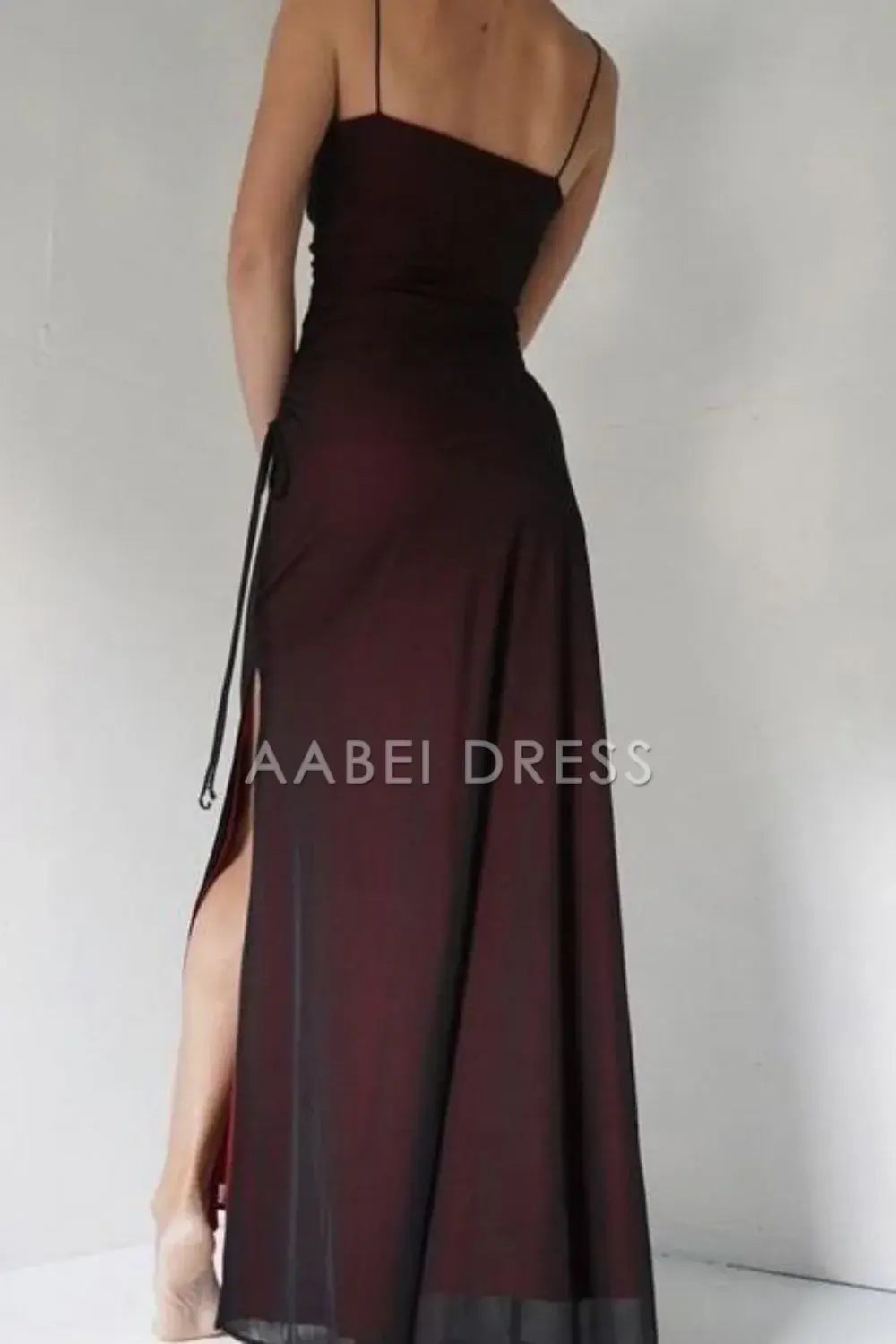 AABEI DRESS Prom Dress Elegant Sheath Spaghetti Straps Side Fork Long Charming Formal Dress
