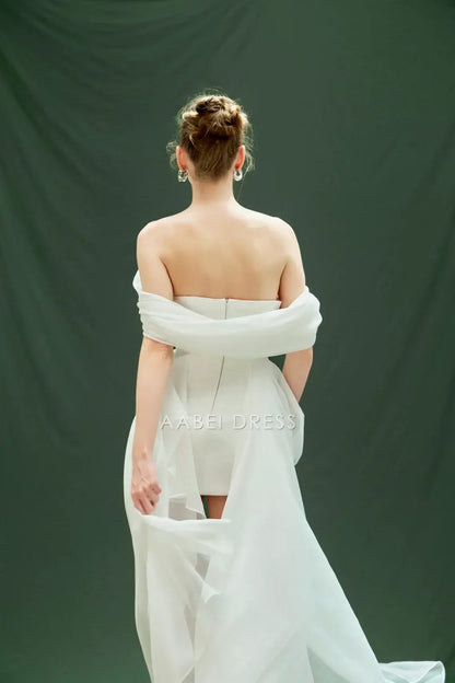 AABEI DRESS Party Dress Off Shoulder Pleated Fashion Short Prom Dress