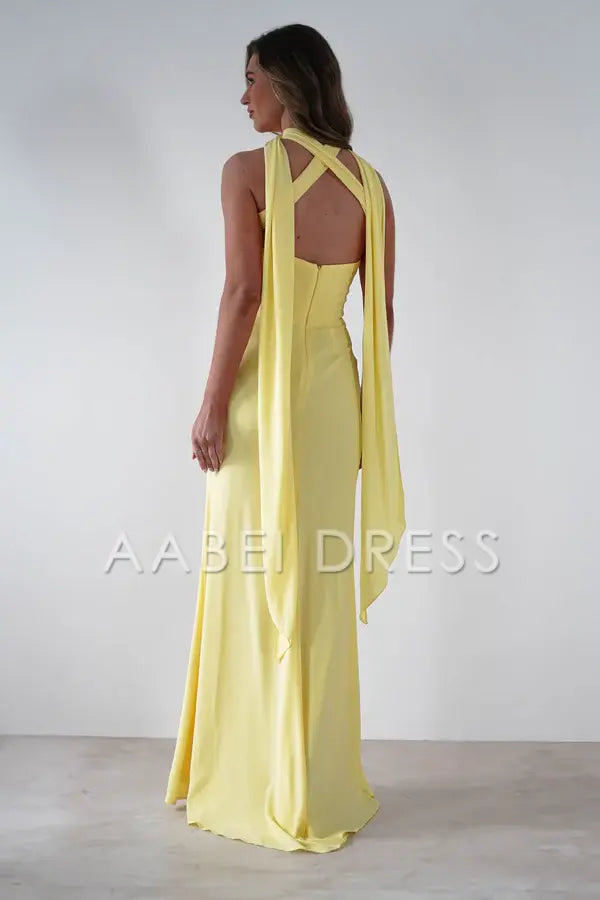 AABEI DRESS Prom Dress Stunning Strapless Fitted Chiffon Versatile ties Pleated Gathered bodice Dress