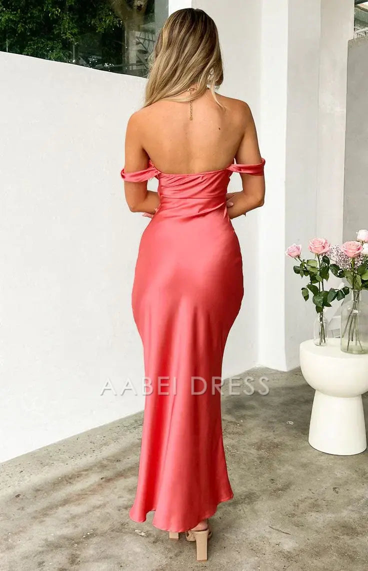 AABEI DRESS Party Dress Elegant Mermaid Off The Shoulder Backless Simple Prom Dress