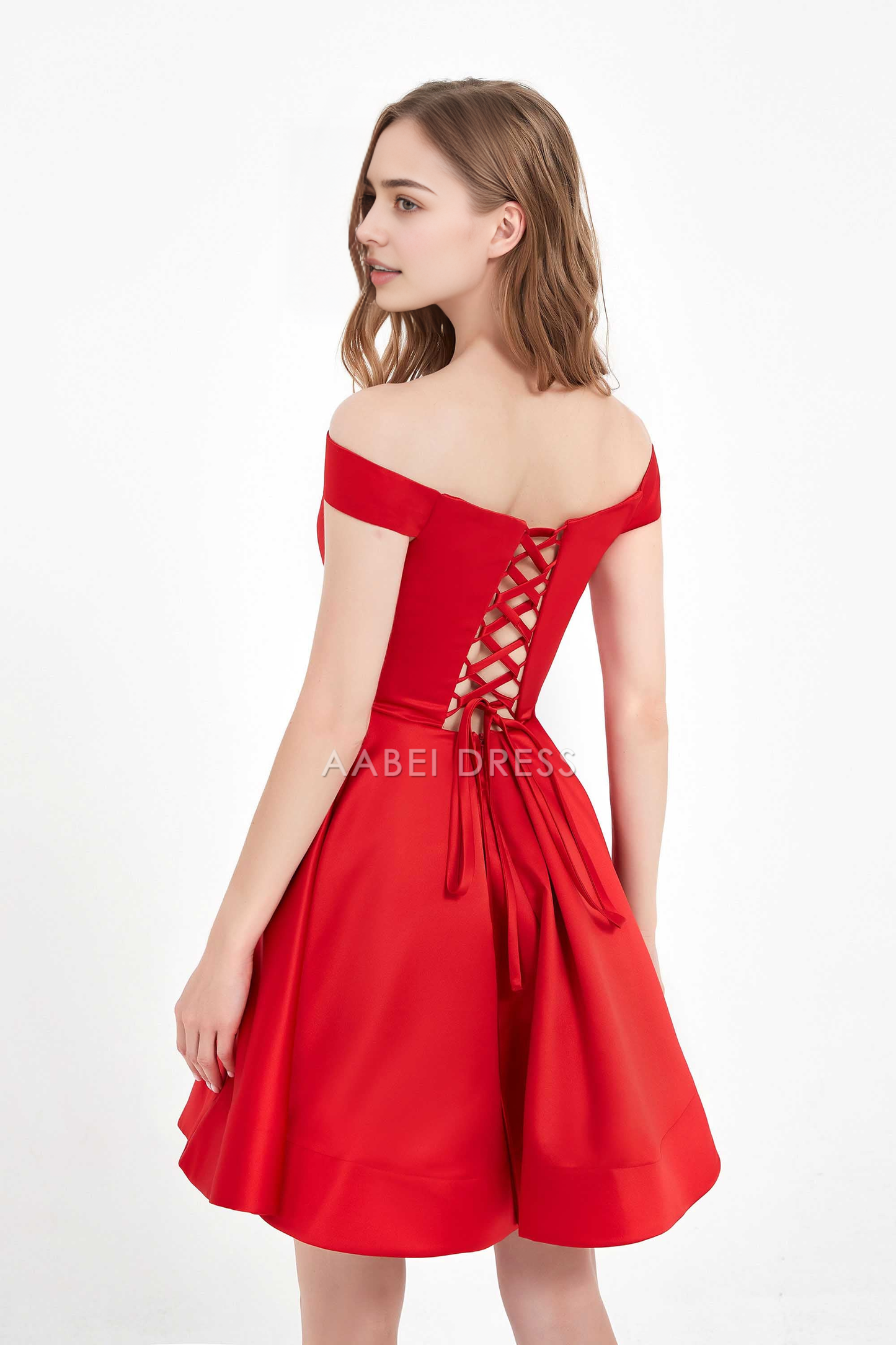 AABEI DRESS Short Dress Fashion Elegant A Line Off The Shoulder Sweetheart Simple Temperament New Homecoming Dress