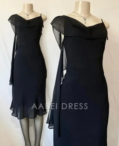 AABEI DRESS Short Party Dress Elegant Sheath Sleeveless Ruched Simple Prom Dress