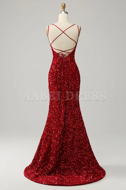 Prom Dress Sparkly Mermaid Spaghetti Straps Backless with Fringes Gorgeous High Quality Formal Wear Dresses