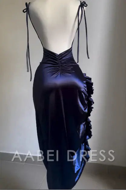 AABEI DRESS Party Dress Sexy Mermaid Ruffles Spaghetti Strap Open Back Charming Prom Dress