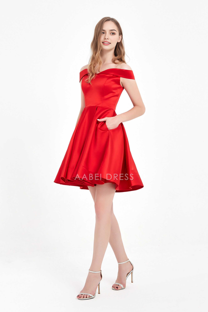 AABEI DRESS Short Dress Fashion Elegant A Line Off The Shoulder Sweetheart Simple Temperament New Homecoming Dress