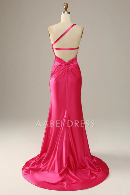 AABEI DRESS Hot Sale Prom Dress Elegant One Shoulder Mermaid Backless Sweep Train Formal Dress