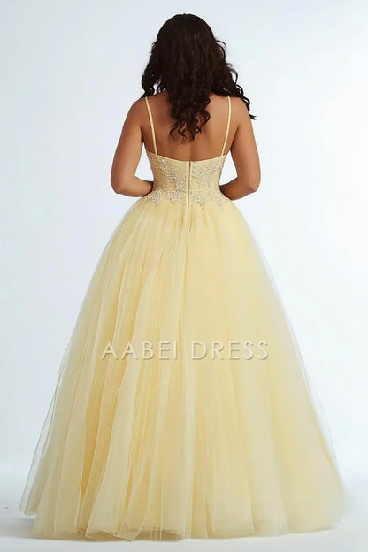 AABEI DRESS Hot Sale Prom Dress A Line Spaghetti Strap Sweetheart Long Plus Size With Appliques Elegant Formal Dress