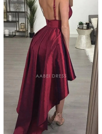 AABEI DRESS New Homecoming Dress A-Line Graduation Asymmetrical Sleeveless V Neck Spaghetti Strap Backless Short Prom Dresses