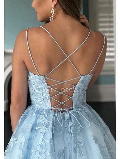 AABEI DRESS New Homecoming Dress A-Line Party Dress Graduation Sleeveless Spaghetti Strap Backless Lace Appliques Short Prom Dresses