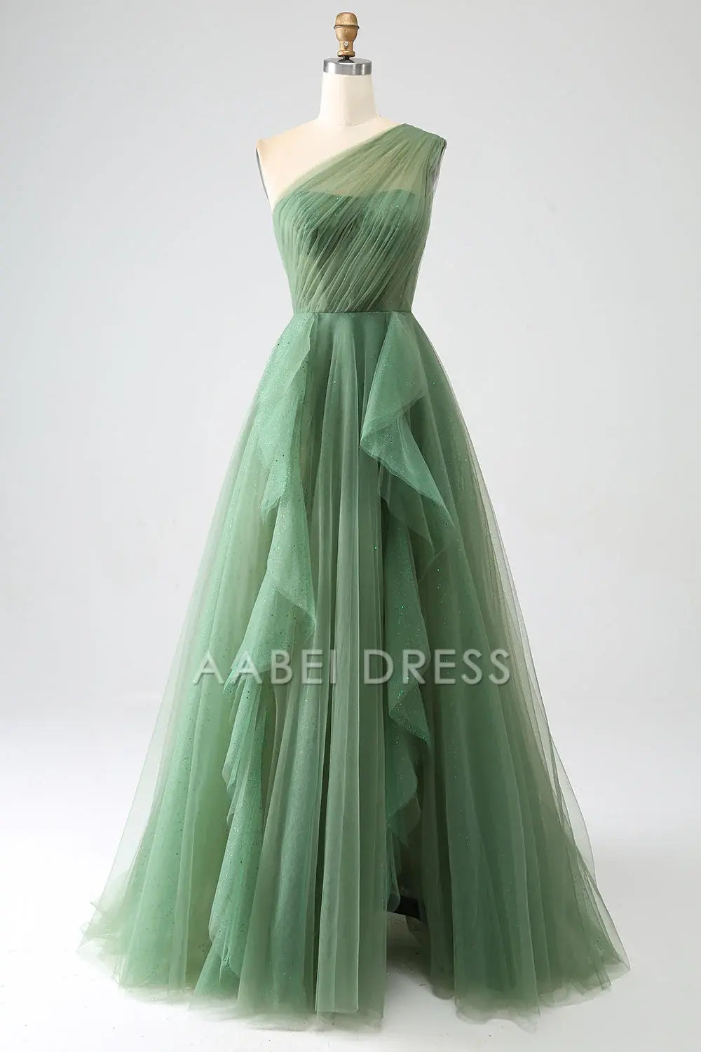 AABEI DRESS Hot Sale Prom Dress Fantastic Tulle A-Line One-Shoulder Ruched Fashion Long Party Dress