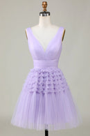 AABEI DRESS Hot Sale Prom Dress Tulle V-Neck Pleated Fashion Short Formal Dress