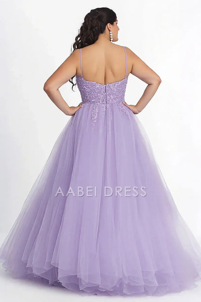 AABEI DRESS Hot Sale Prom Dress A Line Spaghetti Straps Long With Appliques Gorgeous Formal Dress