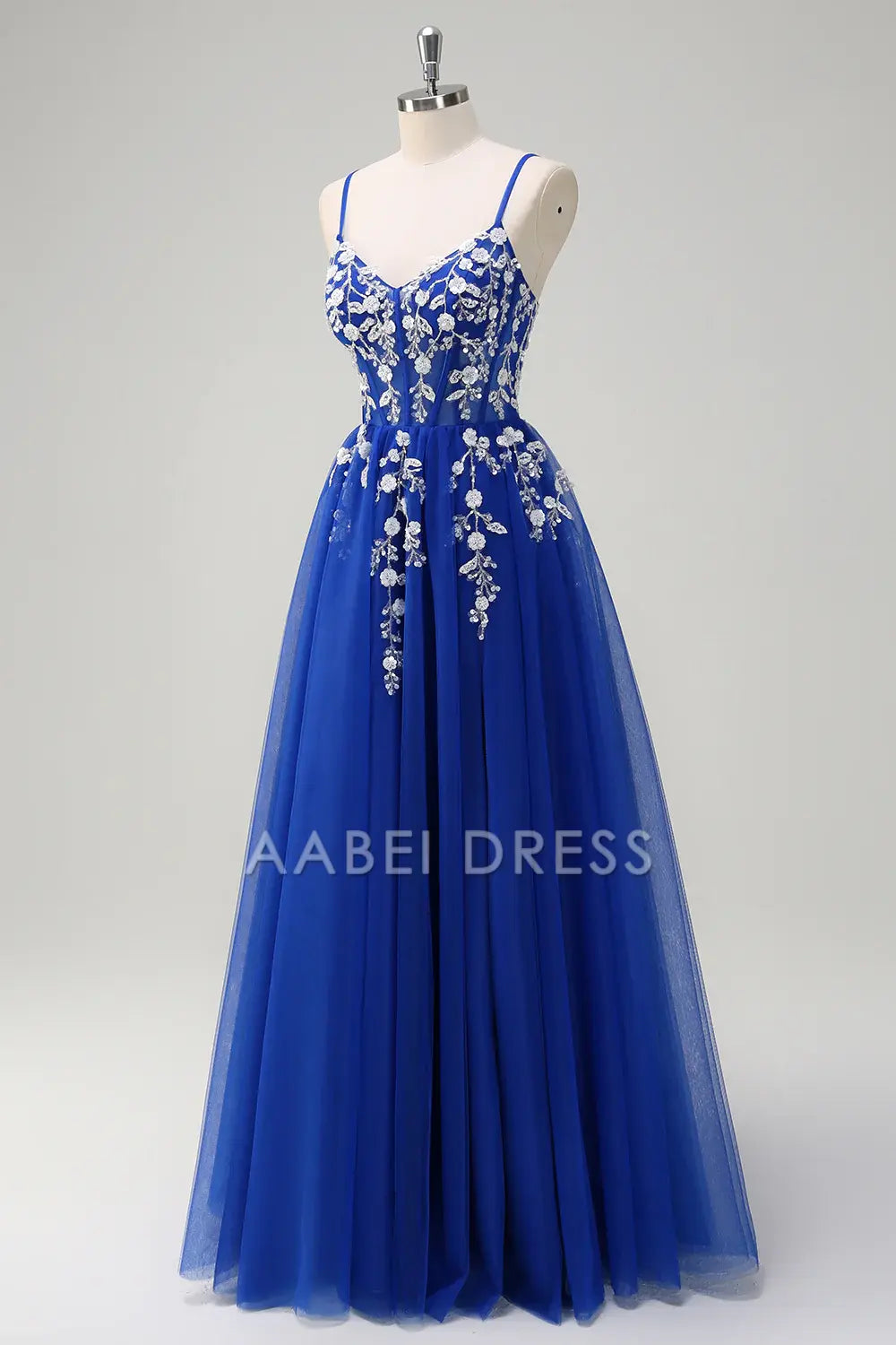 AABEI DRESS Hot Sale Prom Dress Exquisite A-Line Spaghetti Straps Floral Backless With Slit Youthful Long Party Dress