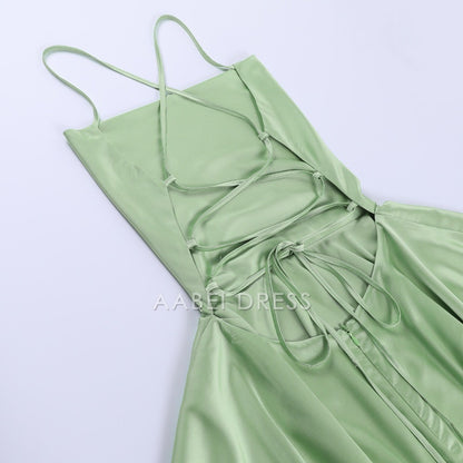 AABEI DRESS New Homecoming Dress Spaghetti Strap Sexy Backless Slimming Show Solid Color Slimming Short Party Dress