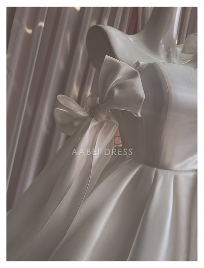 AABEI DRESS New Homecoming Dress Wedding Guest Dresses Princess Dress Sleeveless Spaghetti Strap with Bow(s) Pleats Dress Fashion Short Prom Dresses