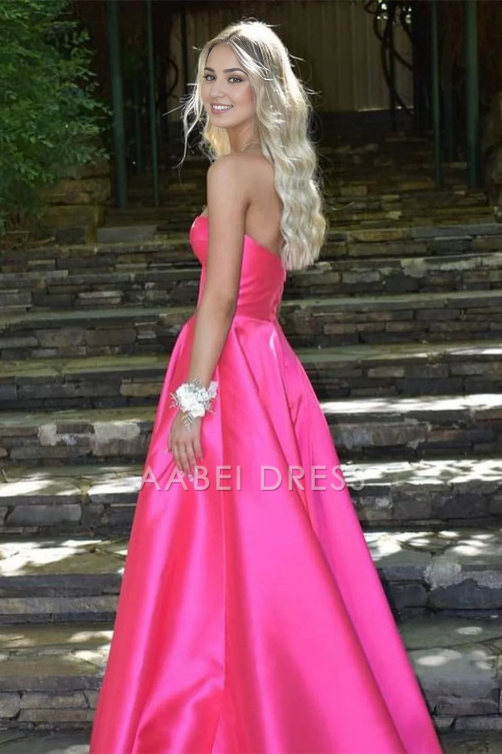 AABEI DRESS Hot Sale Prom Dress Elegant A Line Strapless Sweetheart Long with Split Front Formal Dress