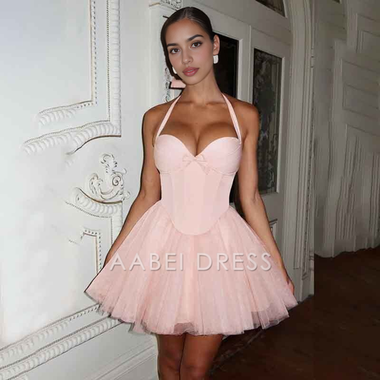AABEI DRESS New Homecoming Dress Halter Backless Evening Party Dress Bodycon Elegant Sexy Party Dress
