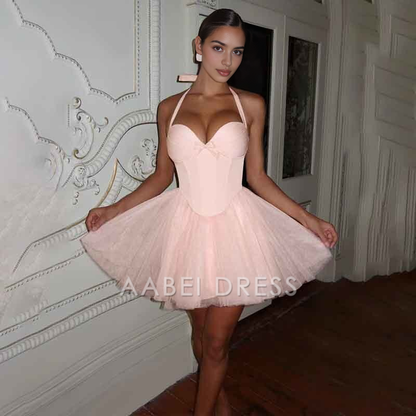 AABEI DRESS New Homecoming Dress Halter Backless Evening Party Dress Bodycon Elegant Sexy Party Dress