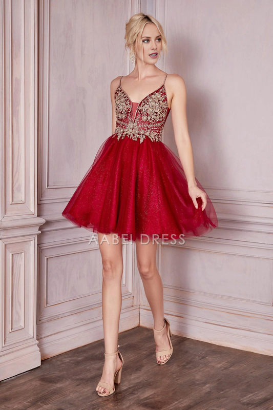 AABEI DRESS Hot Sale Short Prom Dress Elegant Sweetheart Spaghetti Strap Lovely Homecoming Dress