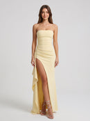 Butter Crepe Sheath/column Straight Neck Back Zip Floor-Length Dress