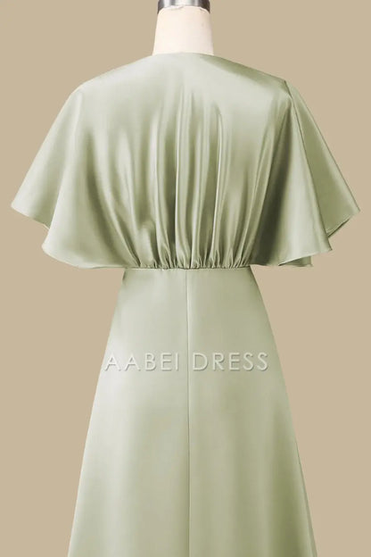 AABEI DRESS High Quality Mother of The Bride Dress A-line V-neck Half Sleeves Flattering High Waist Elegant Dress Formal Dress