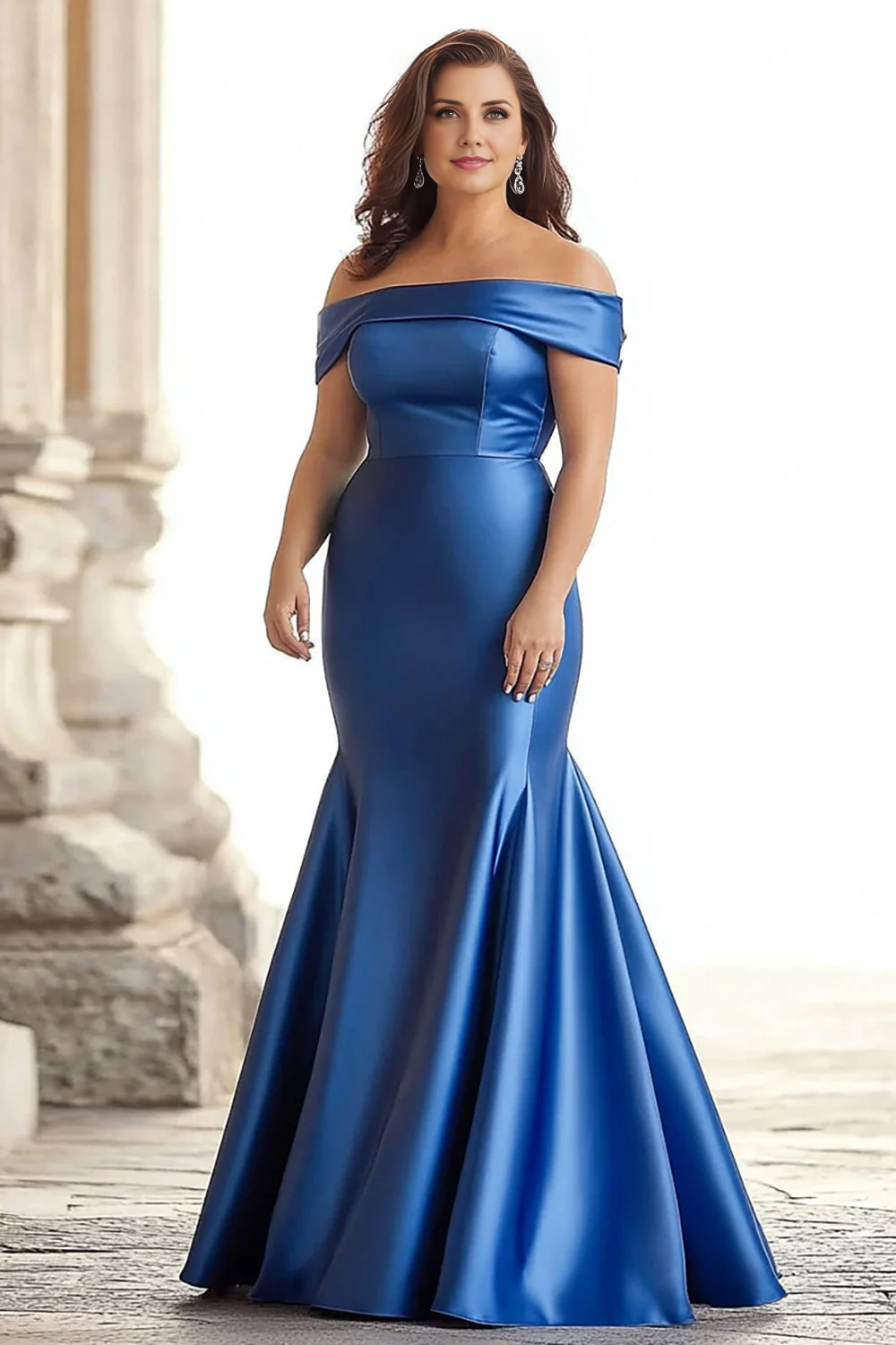 AABEI DRESS Mother Of The Bride Dress Mermaid Satin Off Shoulder Long Plus Size Elegant Formal Wear Dresses