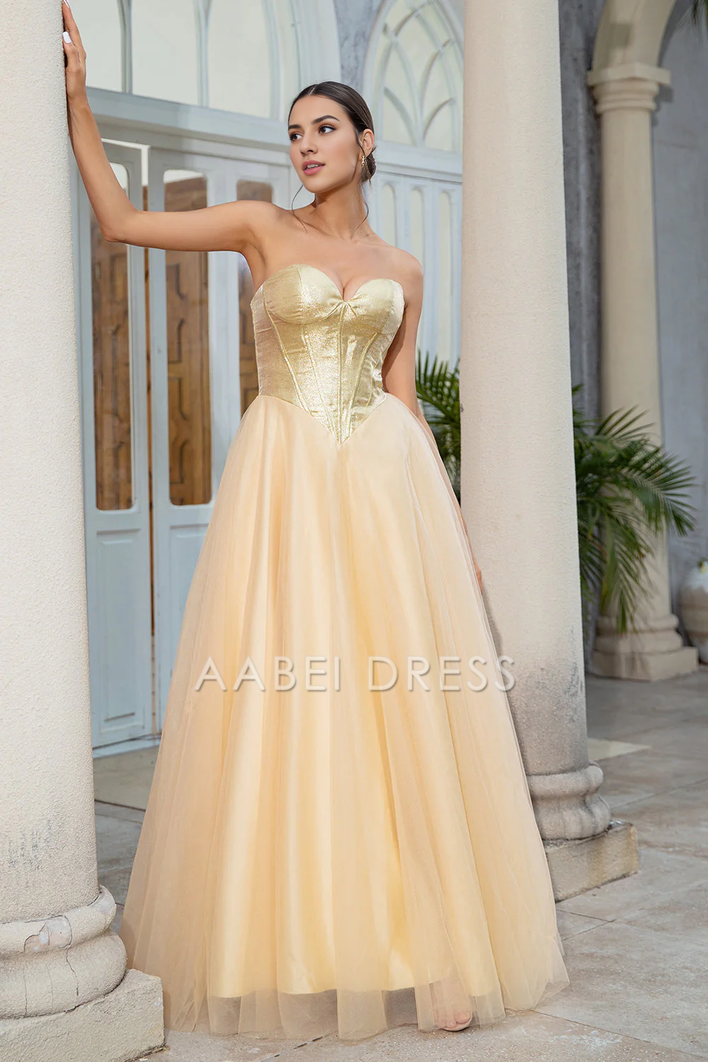 AABEI DRESS Hot Sale Prom Dress Princess Elegant A Line Sweetheart Off Shoulder Backless Long Party Dress