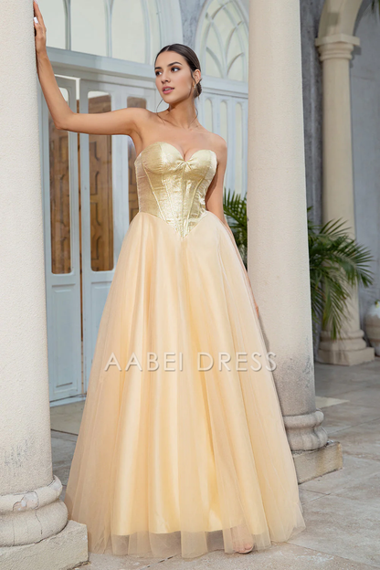 AABEI DRESS Hot Sale Prom Dress Princess Elegant A Line Sweetheart Off Shoulder Backless Long Party Dress