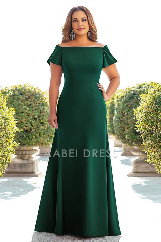 AABEI DRESS Mother Of The Bride Dress Off The Shoulder Plus Size Simple Satin Long Elegant Formal Wear Dresses