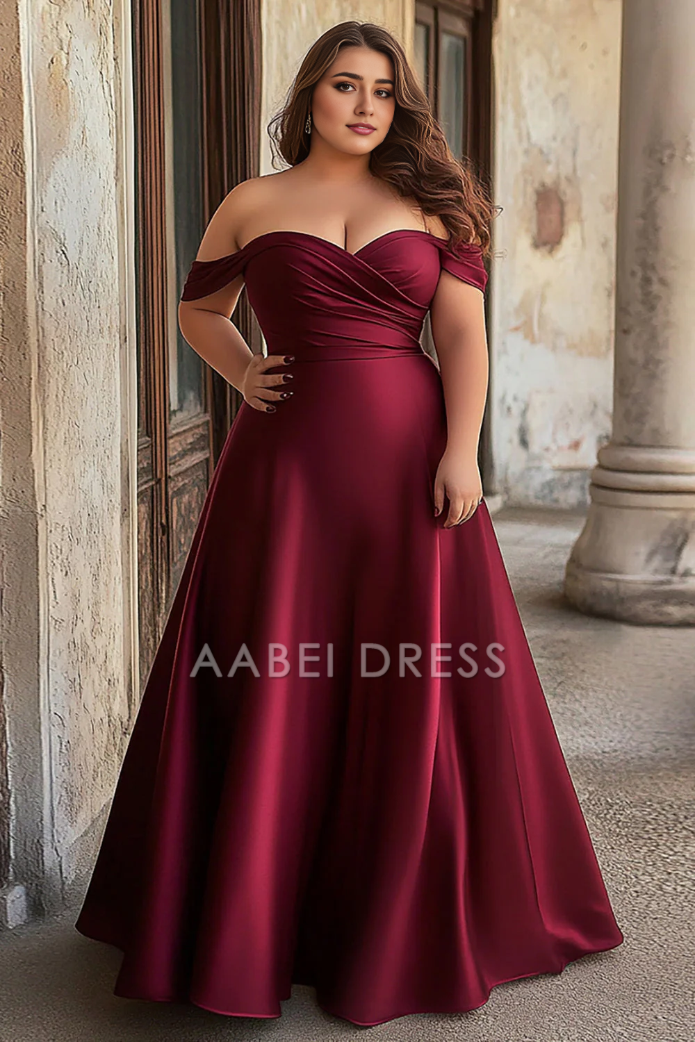 AABEI DRESS Hot Sale Prom Dress Elegant Satin Pleated Off The Shoulder Long Formal Dress