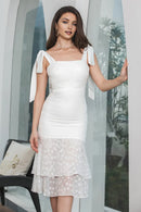 AABEI DRESS New Homecoming Dress Charming Mermaid Bodycon Lace up Straps Tiered Party Dress Lace Fashion Short Graduation Dress