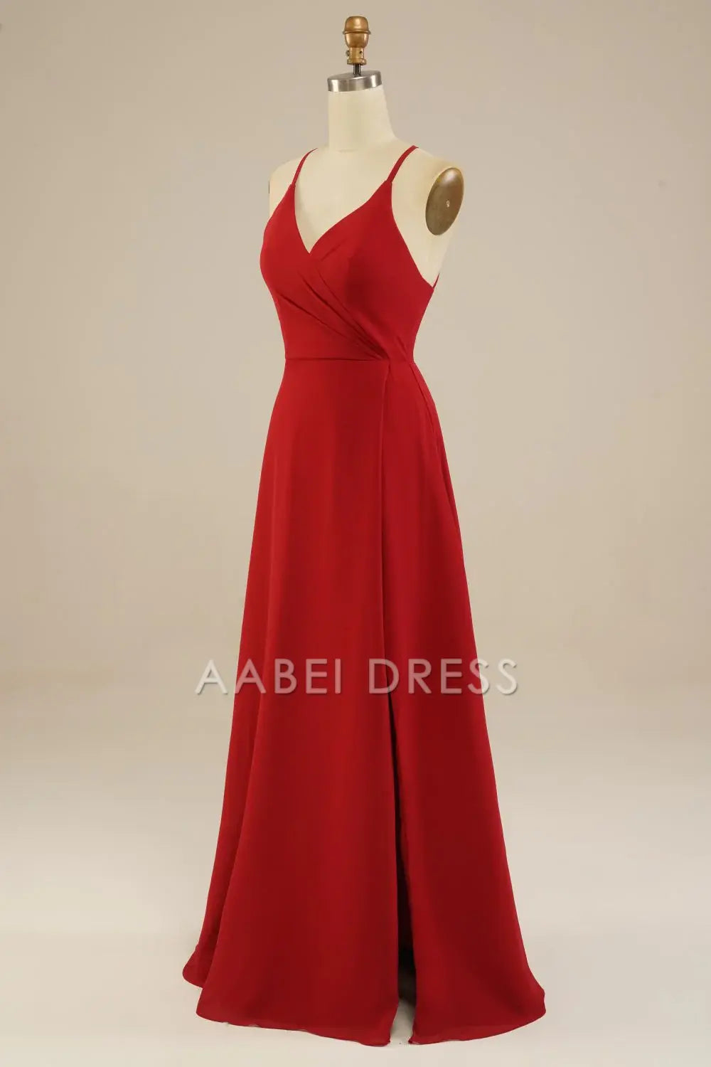 AABEI DRESS Hot Sale Prom Dress Elegant A Line Floor Length Spaghetti Straps Backless Chiffon Simple Formal Dress