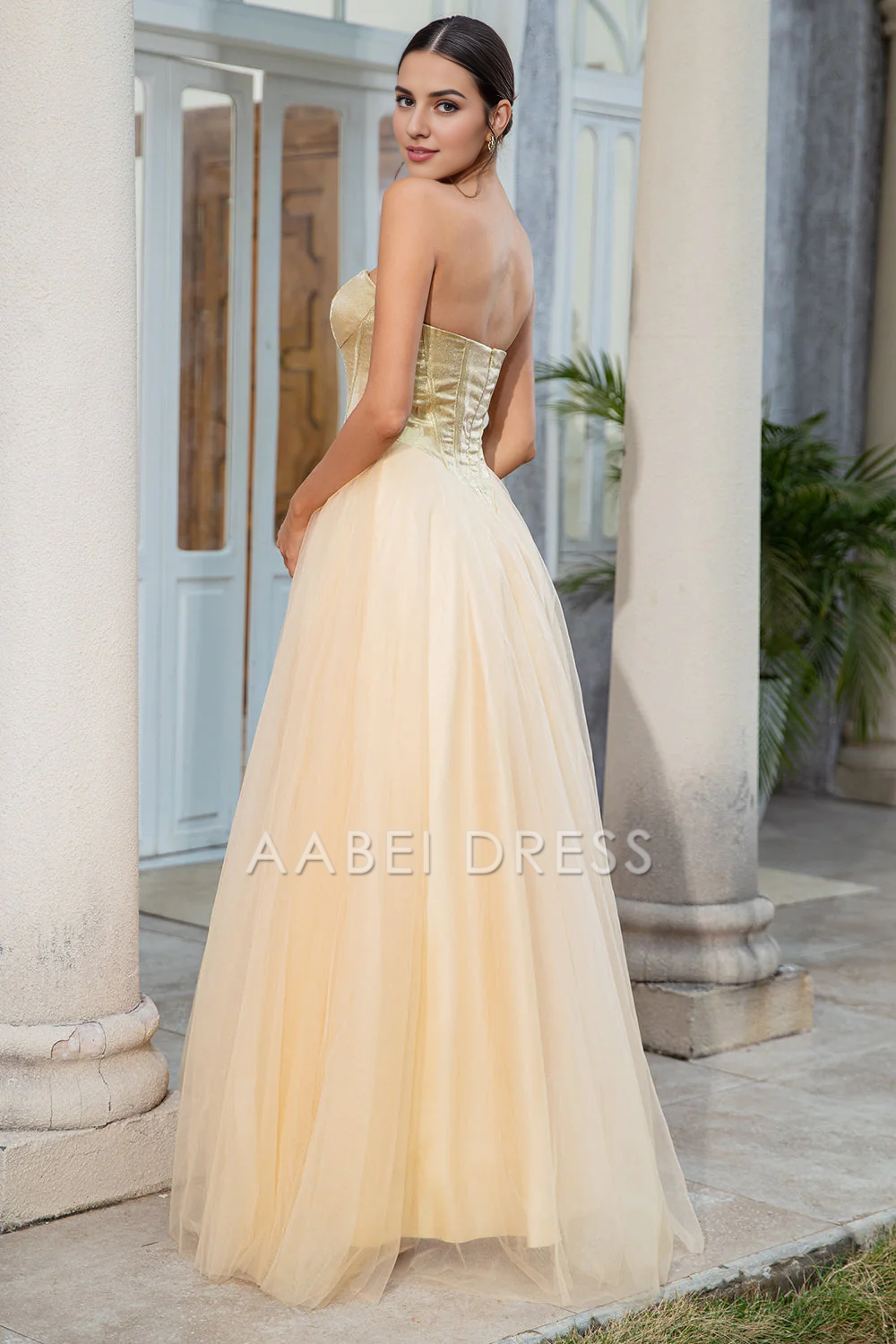 AABEI DRESS Hot Sale Prom Dress Princess Elegant A Line Sweetheart Off Shoulder Backless Long Party Dress