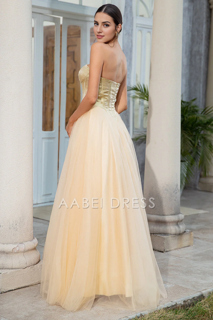 AABEI DRESS Hot Sale Prom Dress Princess Elegant A Line Sweetheart Off Shoulder Backless Long Party Dress