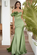 AABEI DRESS Hot Sale Prom Dress Mermaid One Shoulder Ruched Exquisite Satin Long Formal Dress