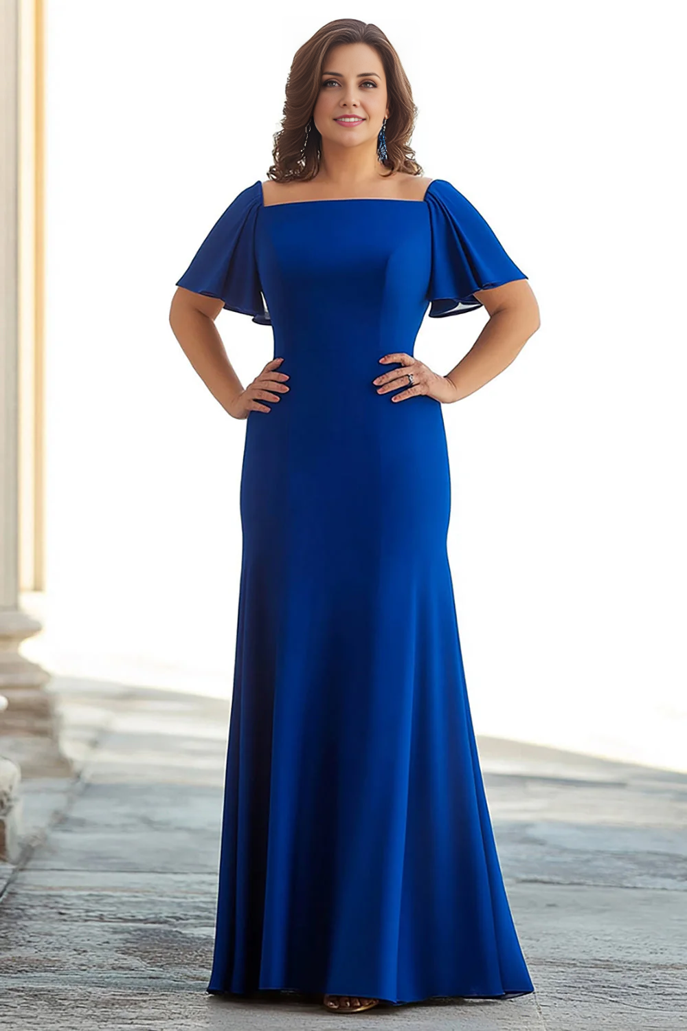 AABEI DRESS Mother Of The Bride Dress Chiffon Sheath Long Plus Size Elegant Formal Wear Dresse
