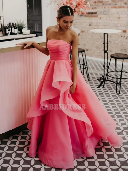 Evening Dress A Line Strapless Organza Irregular Prom Dress Fantastic Gorgeous Formal Women's Dresses
