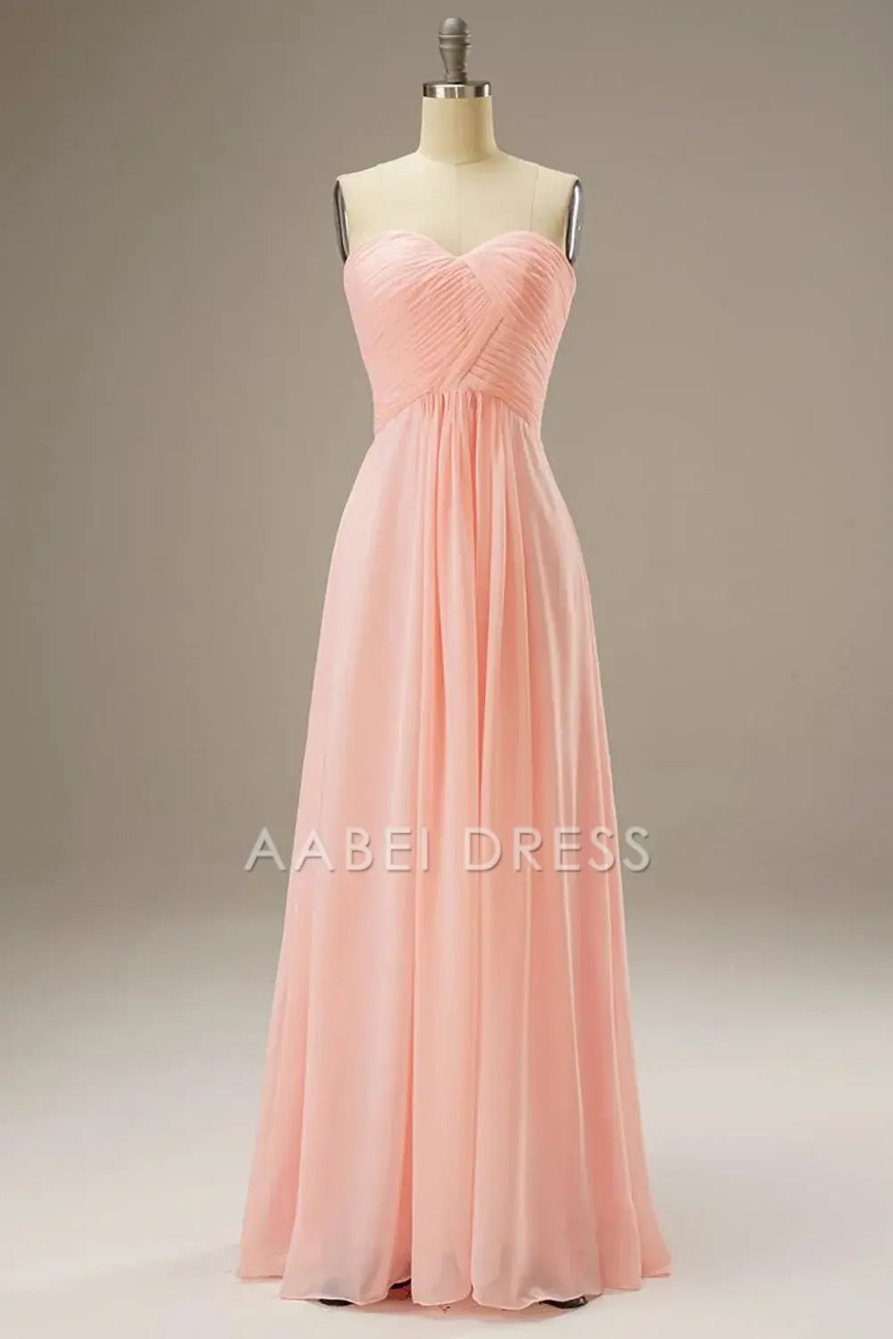 AABEI DRESS Hot Sale Prom Dress Sweetheart Strapless Pleated Corset Chiffon Long Simple Formal Dress