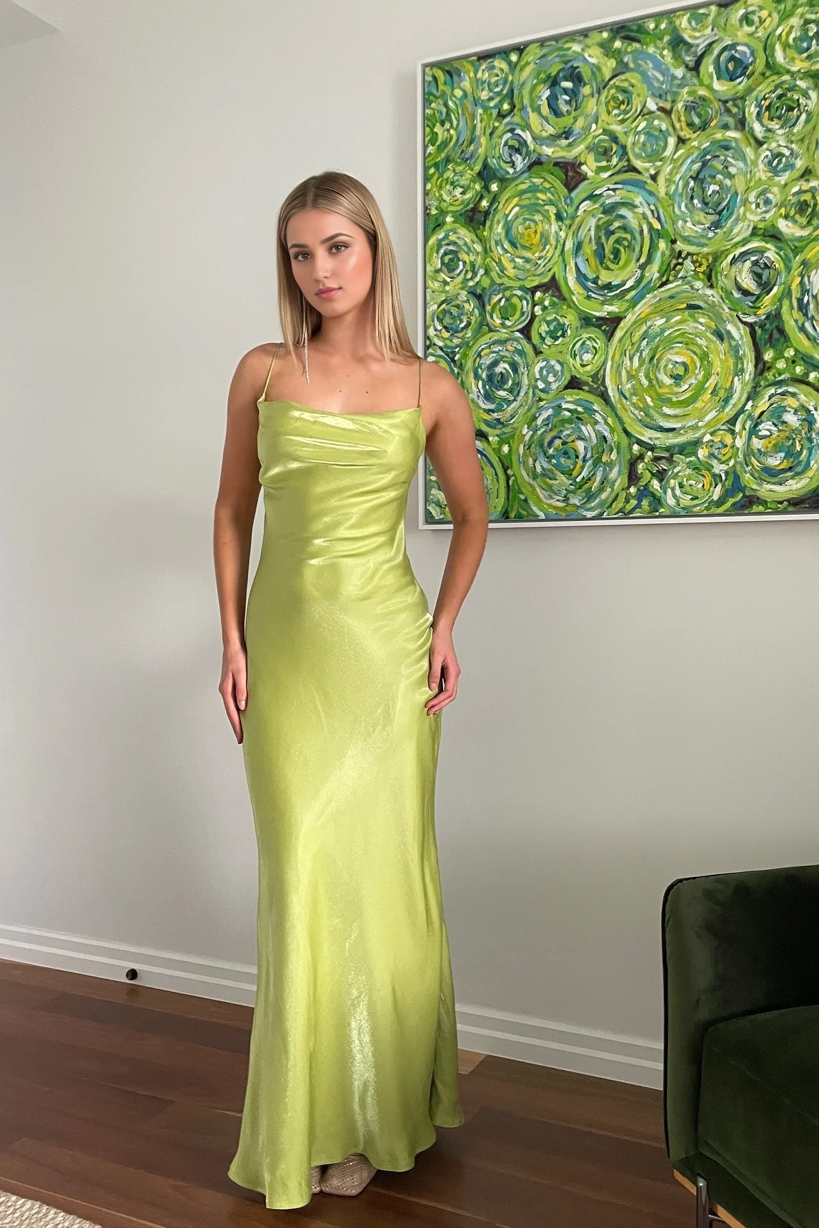 AABEI DRESS Hot Sale Prom Dress Simple Sheath Spaghetti Straps Long with Backless Elegant Formal Dress